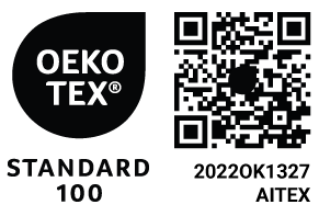 OEKO-TEX Standard 100 certified, certificate 2022OK1327, AITEX